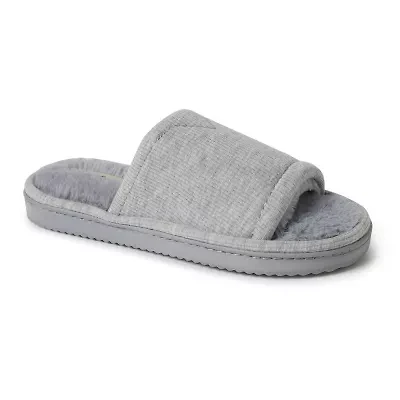 Dearfoams Demi Rib Knit Womens Memory Foam Slip-On Slippers
