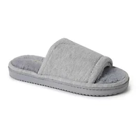 Dearfoams Demi Rib Knit Womens Memory Foam Slip-On Slippers