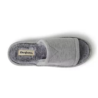 Dearfoams Demi Rib Knit Womens Memory Foam Slip-On Slippers