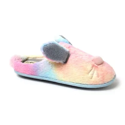 Dearfoams Unisex Bunny Womens Memory Foam Clog Slippers