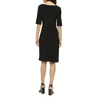 Jessica Howard Womens Short Sleeve Sheath Dress