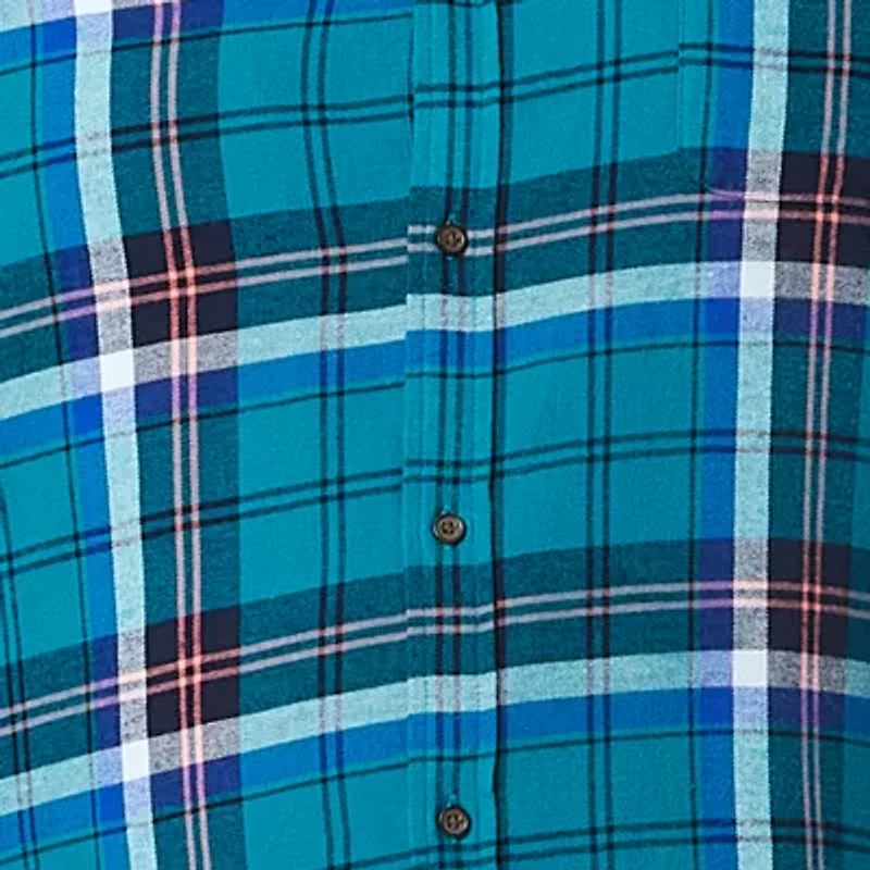 St. John's Bay Big and Tall Mens Classic Fit Long Sleeve Plaid Button-Down Flannel Shirt
