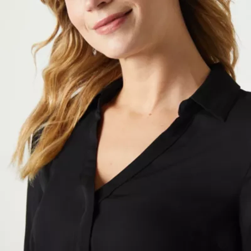 Liz Claiborne Womens Long Sleeve Tall Blouse
