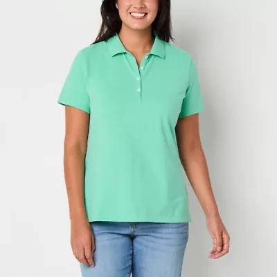 St. John's Bay Womens Tall Short Sleeve Polo Shirt