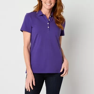 St. John's Bay Womens Tall Short Sleeve Polo Shirt