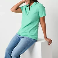 St. John's Bay Womens Tall Short Sleeve Polo Shirt