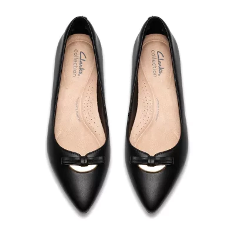 Clarks Natalyn Womens Pointed Closed Toe-Wide Width Ballet Flats