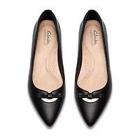 Clarks Natalyn Womens Pointed Closed Toe-Wide Width Ballet Flats