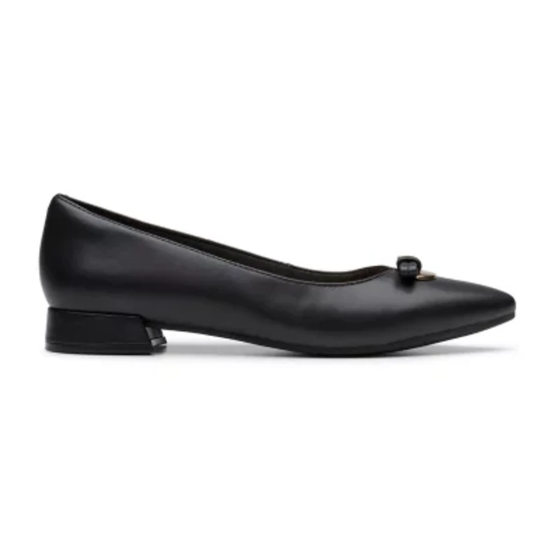 Clarks Natalyn Womens Pointed Closed Toe-Wide Width Ballet Flats
