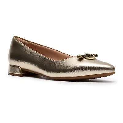 Clarks Natalyn Womens Pointed Closed Toe-Wide Width Ballet Flats