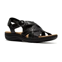 Clarks Womens Laurieann Adjustable Strap Flat Sandals