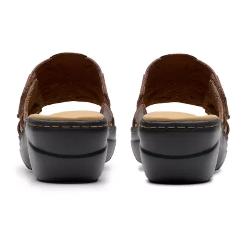 Clarks Womens Merliah2 Belle Wedge Sandals Wide Width