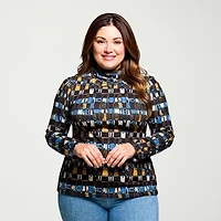 24seven Comfort Apparel Womens Plus Long Sleeve Turtleneck