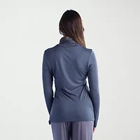 24seven Comfort Apparel Womens Plus Long Sleeve Turtleneck