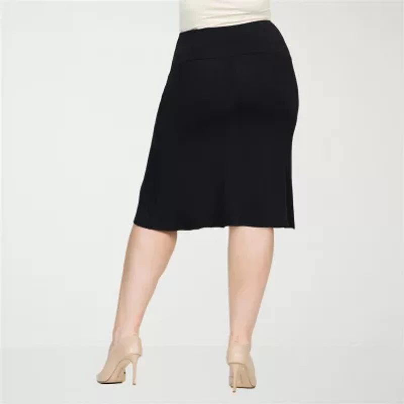 24seven Comfort Apparel Womens Plus A-Line Skirt