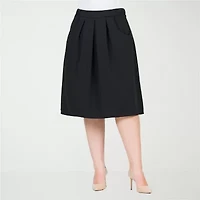 24seven Comfort Apparel Womens Plus Pleated Skirt