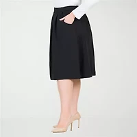 24seven Comfort Apparel Womens Plus Pleated Skirt
