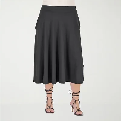 24seven Comfort Apparel Womens Plus Pleated Skirt