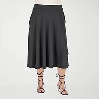 24seven Comfort Apparel Womens Plus Pleated Skirt
