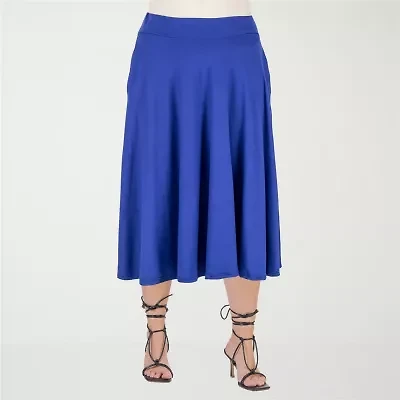24seven Comfort Apparel Womens Plus Pleated Skirt