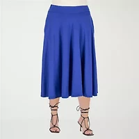 24seven Comfort Apparel Womens Plus Pleated Skirt