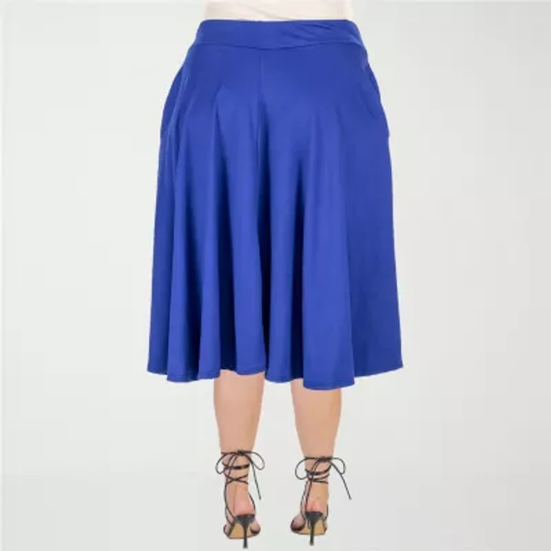 24seven Comfort Apparel Womens Plus Pleated Skirt
