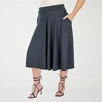24seven Comfort Apparel Womens Plus Pleated Skirt