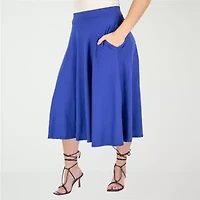 24seven Comfort Apparel Womens Plus Pleated Skirt