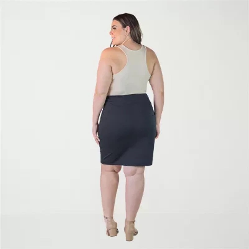24seven Comfort Apparel Womens Plus Pencil Skirt