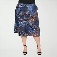 24seven Comfort Apparel Womens Plus A-Line Skirt