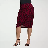 24seven Comfort Apparel Womens Plus Pencil Skirt