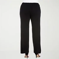 24seven Comfort Apparel Womens Plus Wide Leg Drawstring Pant