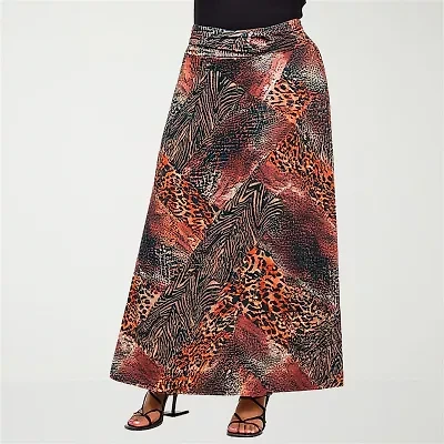 24seven Comfort Apparel Womens Plus Maxi Skirt