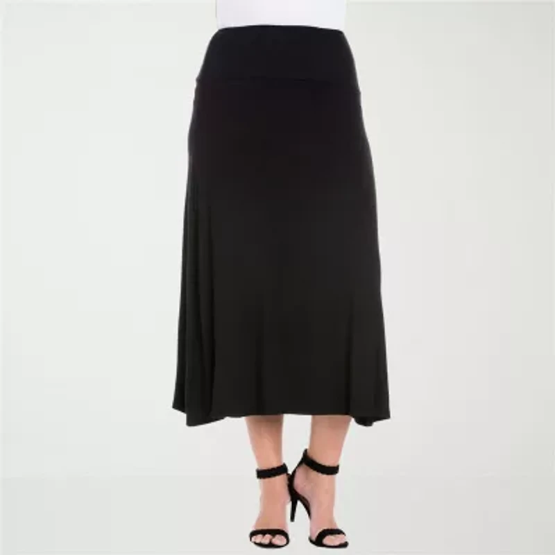 24seven Comfort Apparel Womens Plus Maxi Skirt