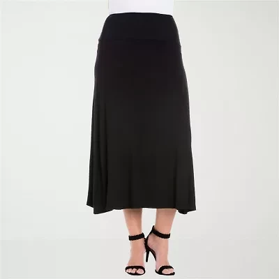 24seven Comfort Apparel Womens Plus Maxi Skirt