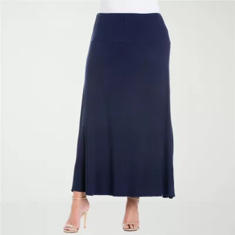 24seven Comfort Apparel Womens Plus Maxi Skirt
