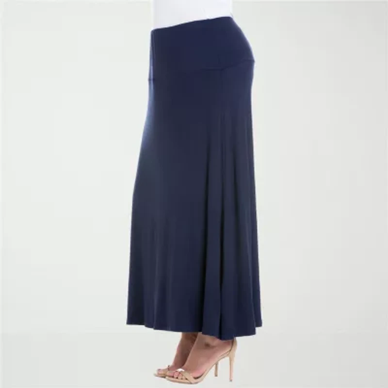 24seven Comfort Apparel Womens Plus Maxi Skirt