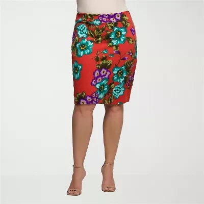 24seven Comfort Apparel Womens Plus Pencil Skirt