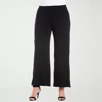 24seven Comfort Apparel Womens Plus Flare Palazzo Pant
