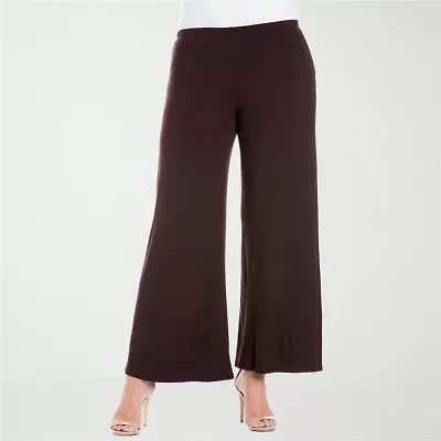 24seven Comfort Apparel Womens Plus Flare Palazzo Pant