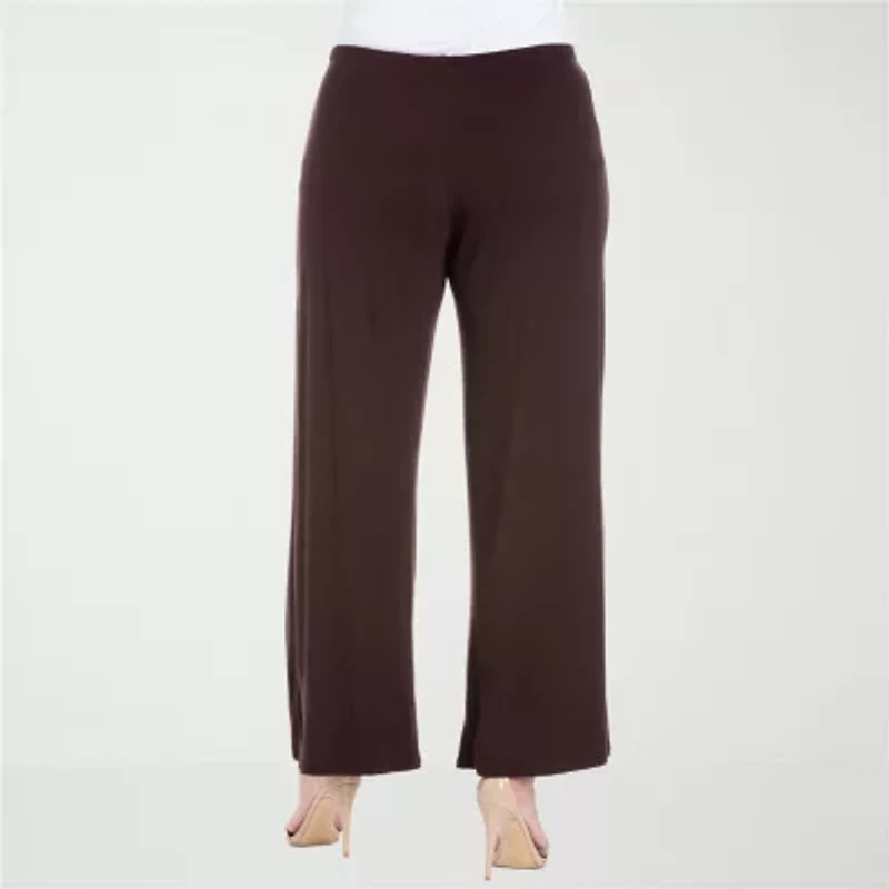 24seven Comfort Apparel Womens Plus Flare Palazzo Pant