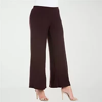24seven Comfort Apparel Womens Plus Flare Palazzo Pant