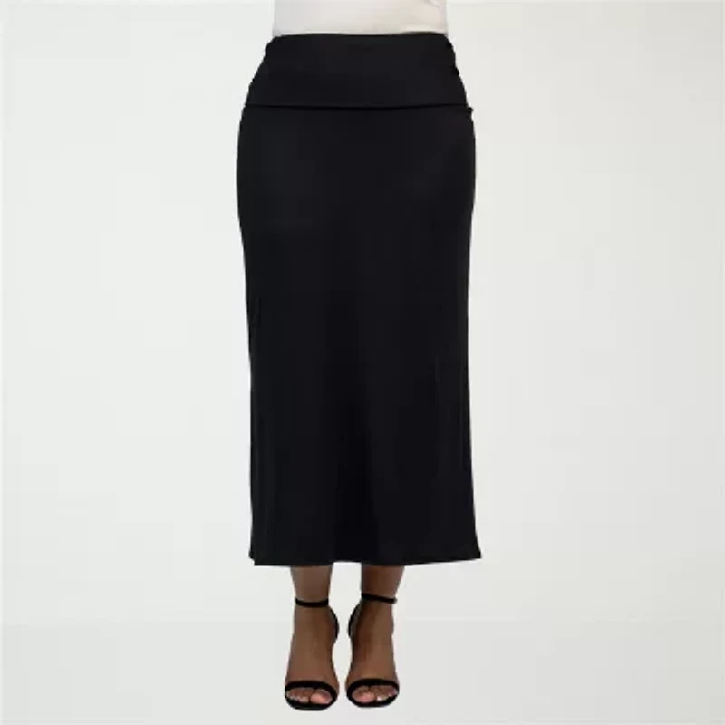 24seven Comfort Apparel Womens Plus Maxi Skirt