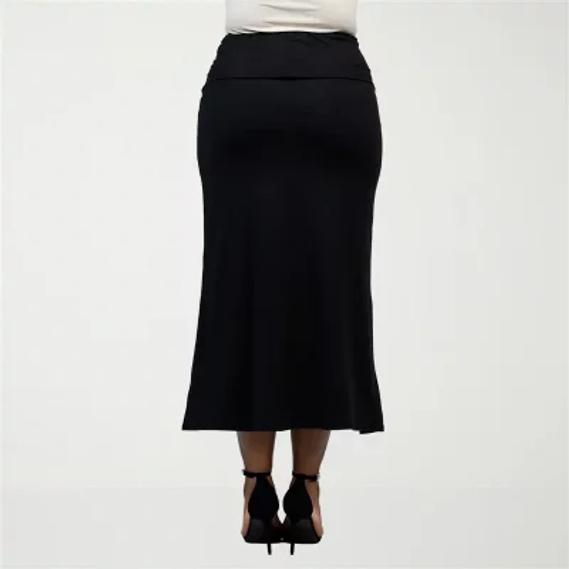 24seven Comfort Apparel Womens Plus Maxi Skirt