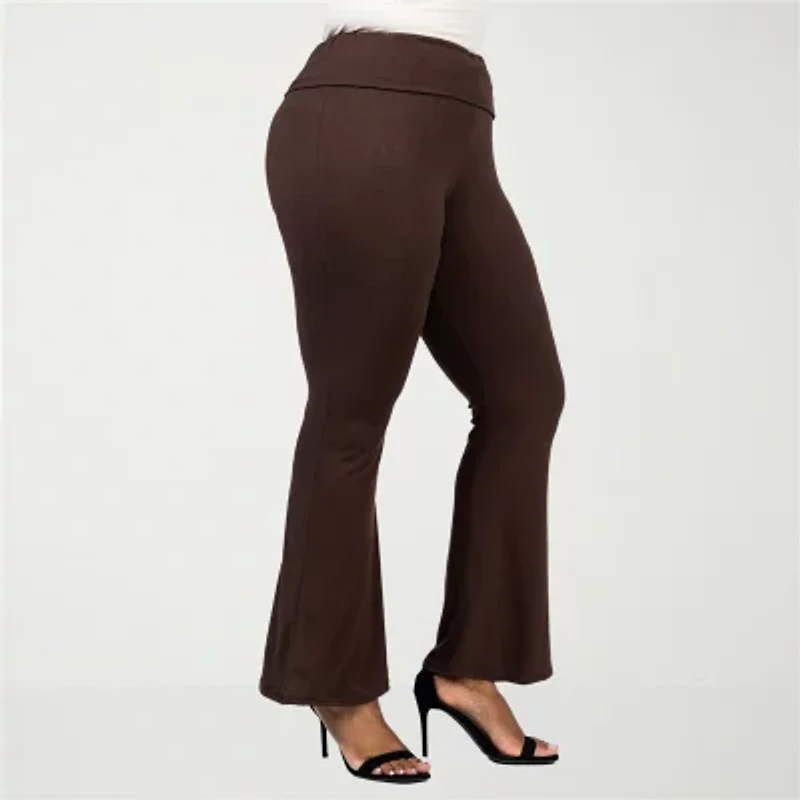 24seven Comfort Apparel Womens Plus Flare Sweatpant