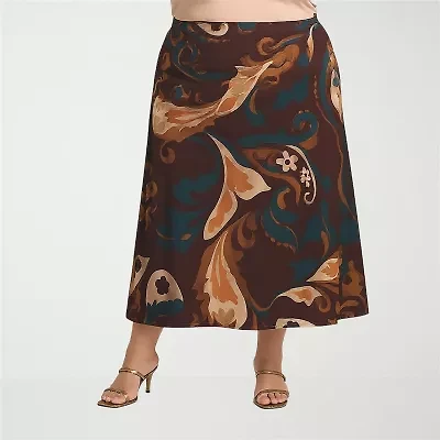 24seven Comfort Apparel Womens Plus Maxi Skirt