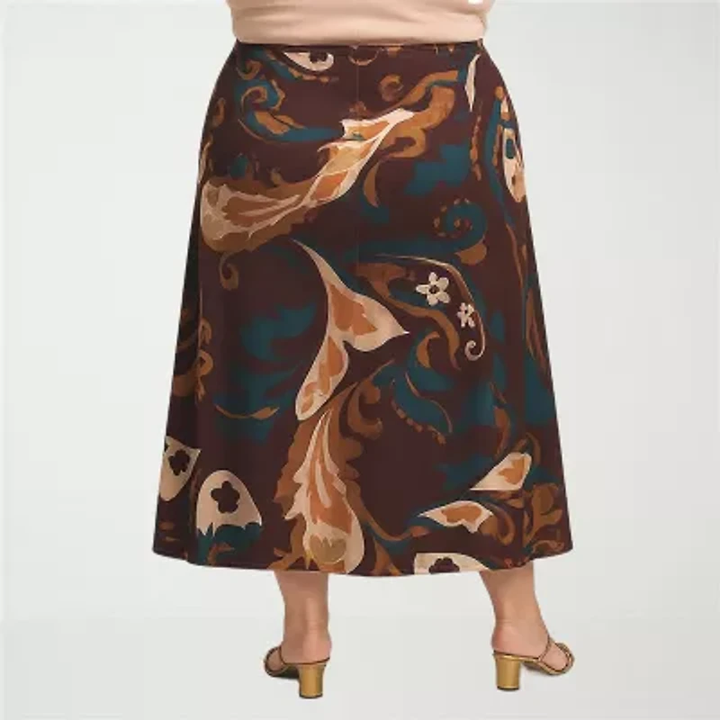 24seven Comfort Apparel Womens Plus Maxi Skirt