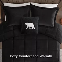 Woolrich Alton Plush to Sherpa Down Alternative Comforter Set with Throw Pillow