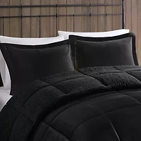 Woolrich Alton Plush to Sherpa Down Alternative Comforter Set with Throw Pillow