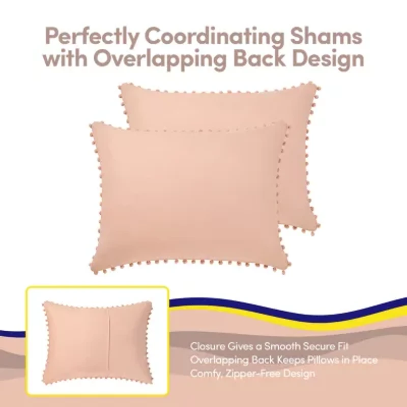 Sweet Home Collection Pompom Kids Bed A Bag Comforter Set